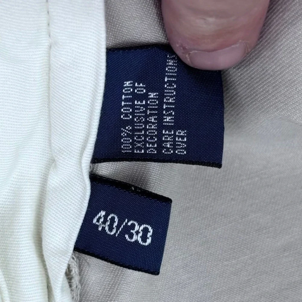 Vintage‎ Polo Ralph Lauren Preston Pants Mens 40x30 Beige Chino Twill Preppy